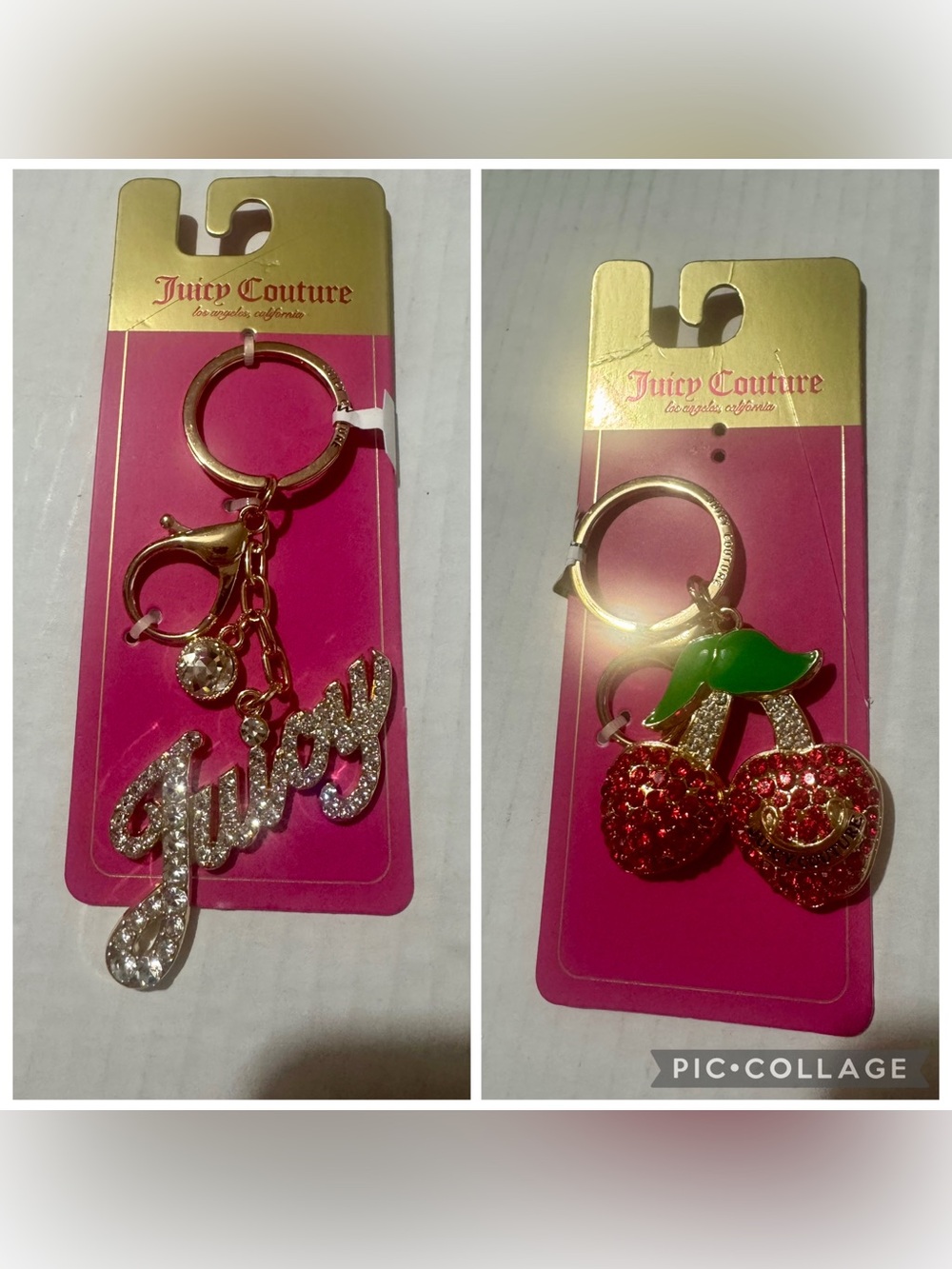 Set of 2 juicy couture keychain bag charms BNWT